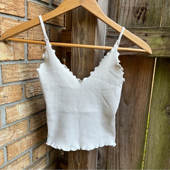Free People Tops - Free People Scalloped Ribbed Camisole - Cream